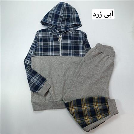 هودی شلوار چهارخونه دو رنگ