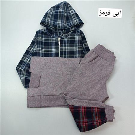 هودی شلوار چهارخونه دو رنگ