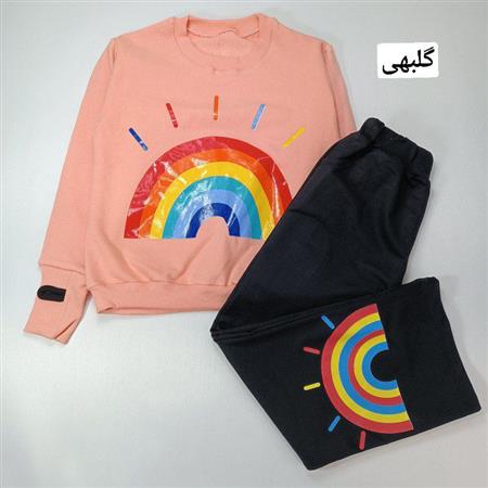 بلوز شلوار رنگین کمان آستین انگشتی