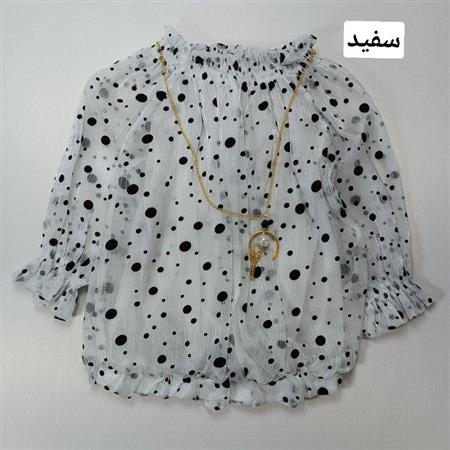 شومیز خال ریز یقه کش