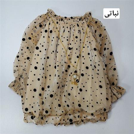 شومیز خال ریز یقه کش