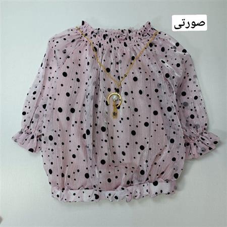 شومیز خال ریز یقه کش