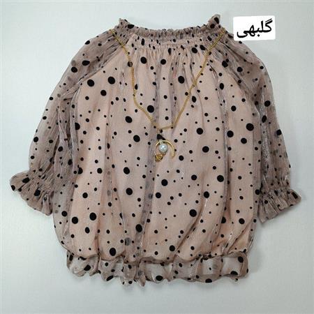 شومیز خال ریز یقه کش