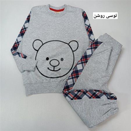 بلوز شلوار خرس آستین چهارخونه