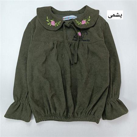 شومیز مخمل کبریتی یقه گلدوزی
