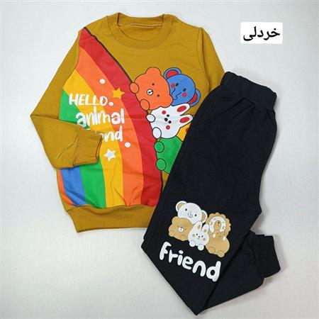 بلوز شلوار حیوانات رنگین کمان