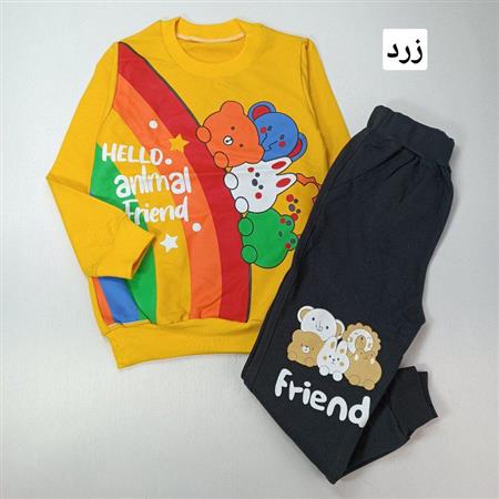 بلوز شلوار حیوانات رنگین کمان