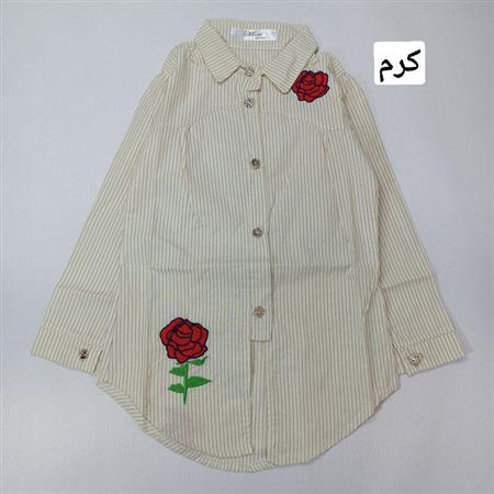 شومیز راه راه گل رز