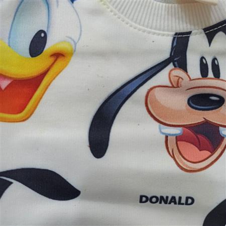 بلوز شلوار سفید Donald و Pluto تکسایز
