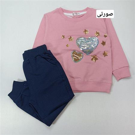 بلوز شلوار قلب پولکی زاپ دار