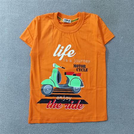 تیشرت نارنجی Motor Cycle تکسایز