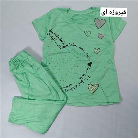 تیشرت شلوار قلب مرواریدی