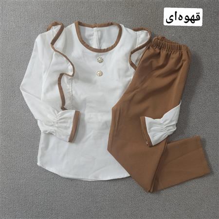 شومیز شلوار دخترانه دو دکمه تکسایز