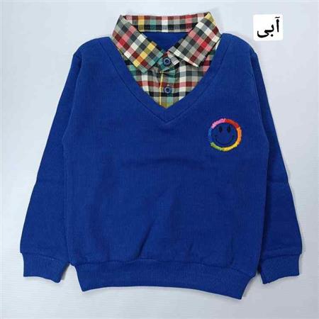 بلوز پسرانه یقه چهار خانه لبخند