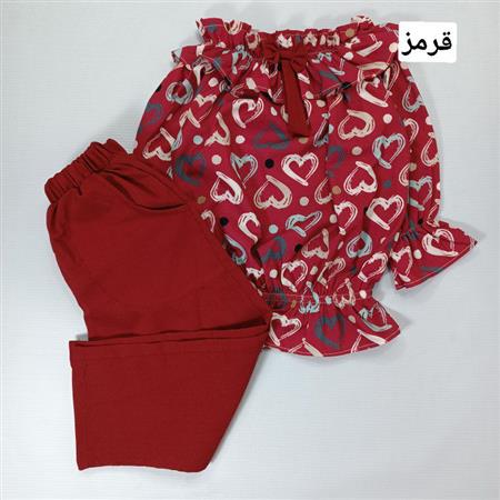 شومیز شلوار قلب آبرنگی