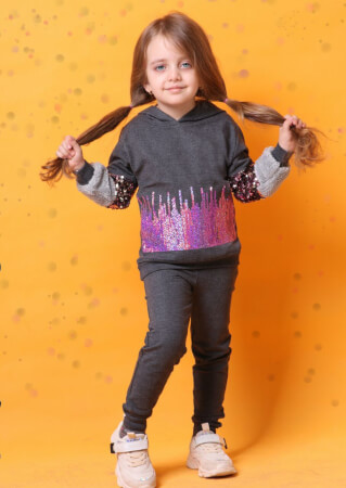 هودی شلوار پولکی رنگی