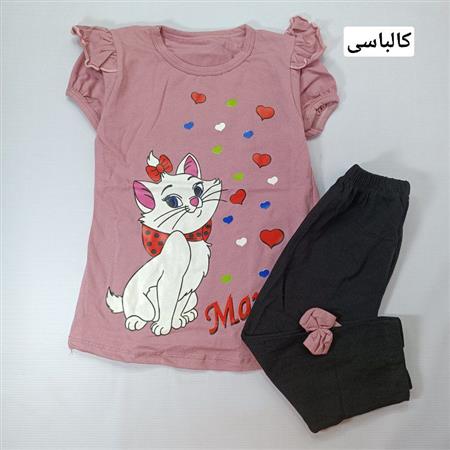 تیشرت شلوار گربه و قلب