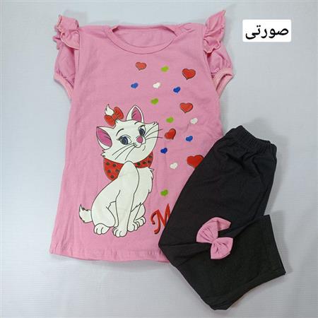 تیشرت شلوار گربه و قلب