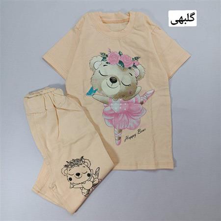 تیشرت شلوار خرس ناز گل به سر