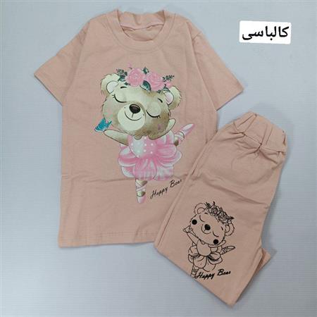 تیشرت شلوار خرس ناز گل به سر