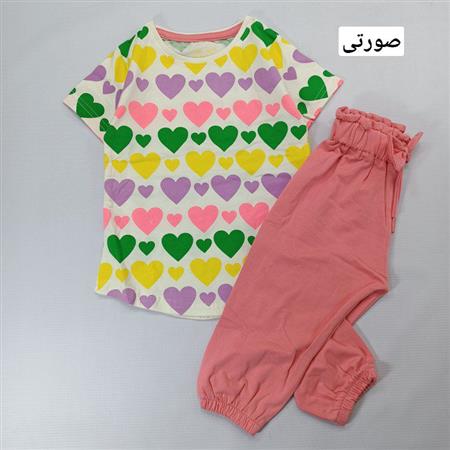 تیشرت شلوار قلب های رنگی