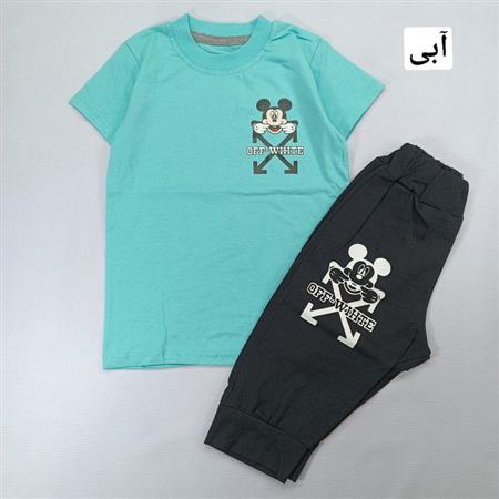 تیشرت شلوارک میکی off withe