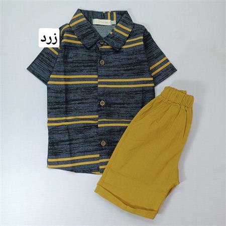 پیراهن شلوارک کتان راه راه پیمان