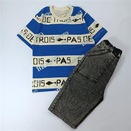 تیشرت شلوارک راه راه Brand