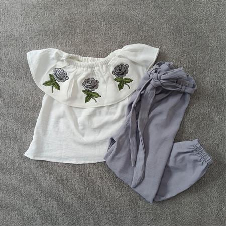 شومیز شلوار یقه یه گل تکسایز