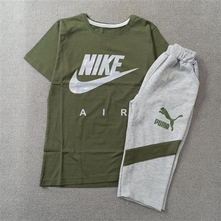تیشرت شلوارک سبز Nike AIR تکسایز