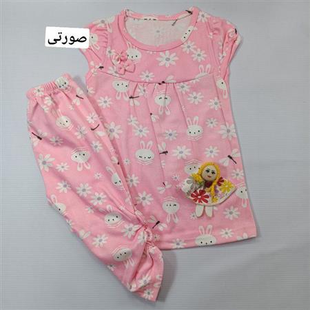 پیراهن شلوارک عروسکی خرگوش و گل