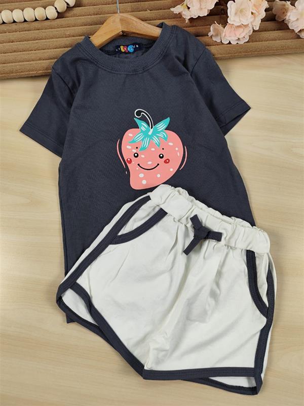 تیشرت شلوارک توت فرنگی Hello Summer