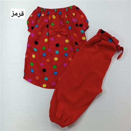 شومیز شلوار توپی پاپیونی