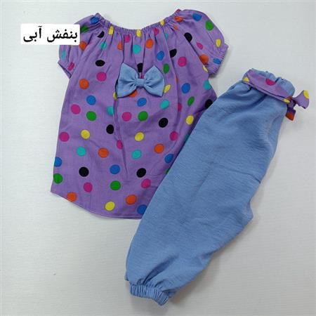 شومیز شلوار توپی پاپیونی
