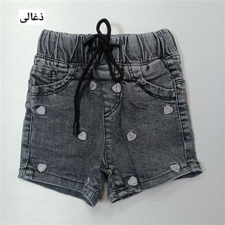 شلوارک جین قلب نخی