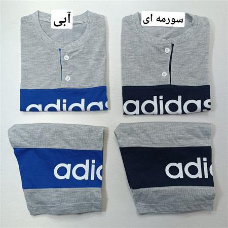تیشرت شلوارک دو رنگ دو دکمه Adidas