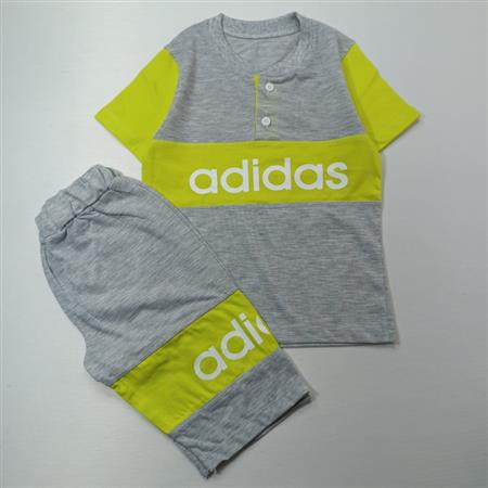 تیشرت شلوارک دو رنگ دو دکمه Adidas