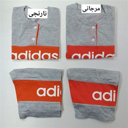 تیشرت شلوارک دو رنگ دو دکمه Adidas