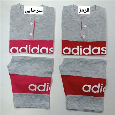 تیشرت شلوارک دو رنگ دو دکمه Adidas