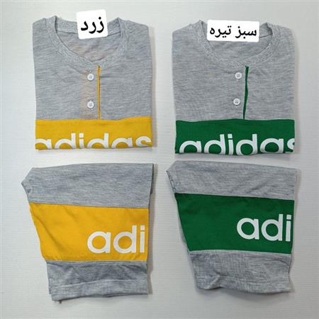 تیشرت شلوارک دو رنگ دو دکمه Adidas