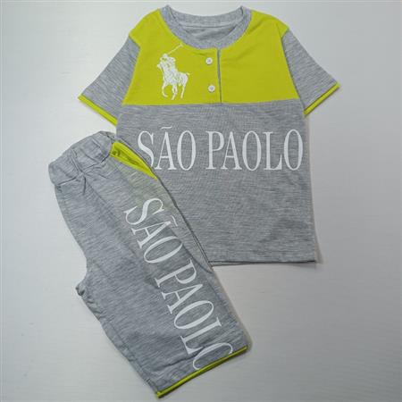 تیشرت شلوارک دو رنگ دو دکمه Sao Paolo