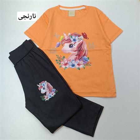 تیشرت شلوار تکشاخ و پروانه نگینی