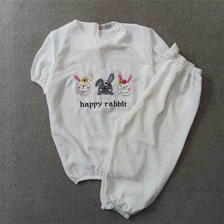 شومیز شلوارک سفید Happy rabbit تکسایز