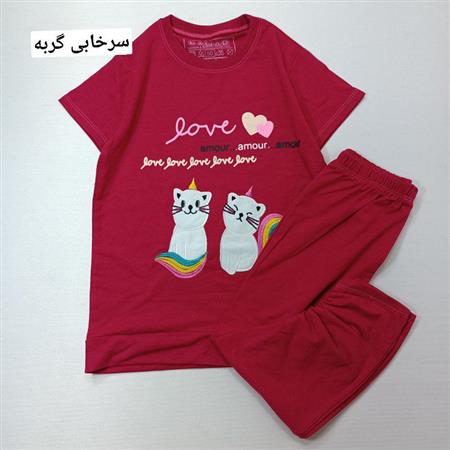 تیشرت شلوارک خرگوش و گربه بازیگوش