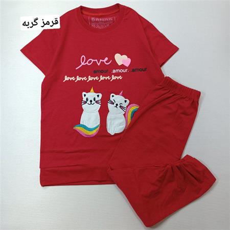 تیشرت شلوارک خرگوش و گربه بازیگوش