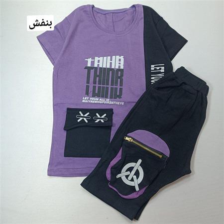 تیشرت شلوارک تک جیب