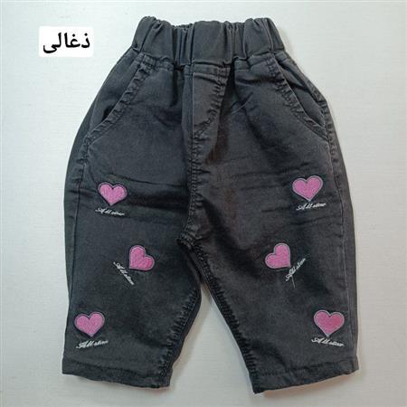 شلوارک لی قلب گلدوزی