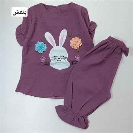 تیشرت شلوارک خرگوش حلقه گل