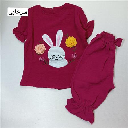تیشرت شلوارک خرگوش حلقه گل