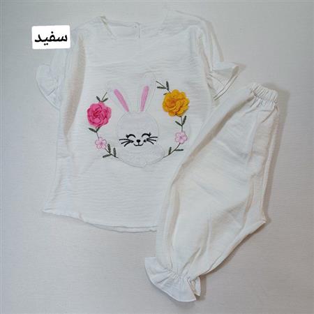تیشرت شلوارک خرگوش حلقه گل